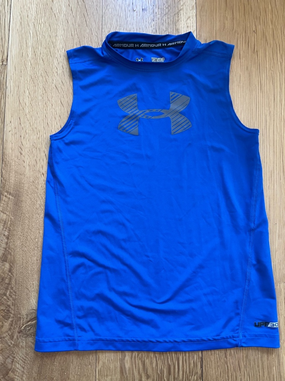 Under Armour Boys Blue Sleeveless HeatGear Tank Top